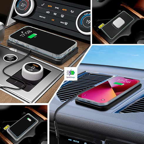 15W Wireless Car Charger Pad, Fast Wireless Phone Charger for Android, Non-Slip Charging Mat for Galaxy S21/20/S9/S10/S8