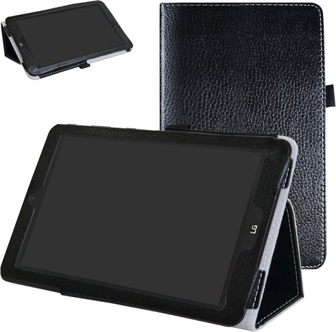 Mama Mouth Black Leather Folio Case for LG G Pad X2 8.0 Plus/Sprint G Pad F2 8.0 – 2-Folding Stand Cover