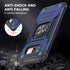 YmhxcY Galaxy S8 Armor Grade Case with Rotating Holder Kickstand, Non-Slip Hybrid Rugged Phone Case - KK Blue