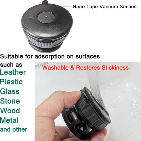 RIAYVIL Car Phone Holder Mount with Nano Gel Vacuum Magnetic Suction,Magsafe Car Holder, Phone Mount