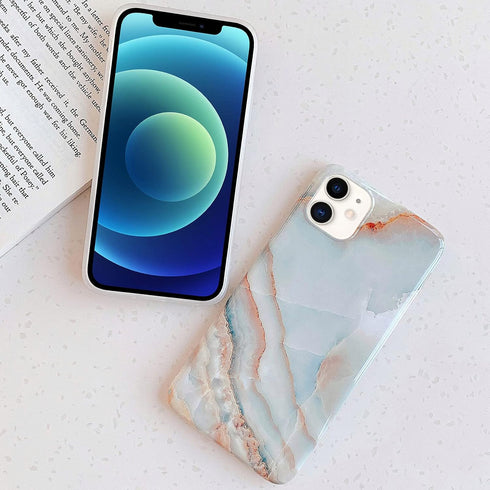 J.west iPhone 12/12 Pro Case 6.1-inch, Luxury Grey Marble Design, Ultra Slim Thin Flexible Soft Rubber TPU Cover for