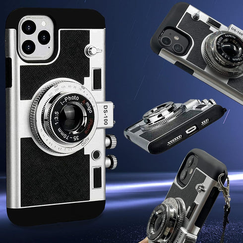 New Emily in Paris Phone Case, Vintage Camera Design for iPhone 11/12/13 Pro Max with Lanyard