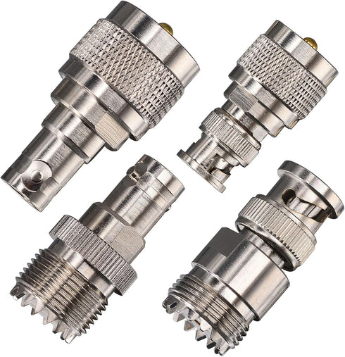 Upgraded CB Radio Antenna Adapter Kit - Optimized VSWR BNC to UHF Male Female 4 Type RF Connector
