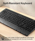 Hamile 3-Level 2.4GHz Quiet Wireless Keyboard and Mouse Combo DPI Silent Mouse, Full-Size Ergonomic Wrist Rest