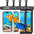 Hiearcool Waterproof Phone Pouch - 4 Pack Black & Clear, Large Dry Bag for iPhone & Travel Essentials.