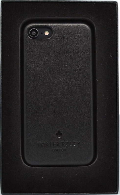 Porter Riley Leather Case for iPhone SE 2022/20, iPhone 8/7, Premium Genuine Leather Slimline Back Case, Black