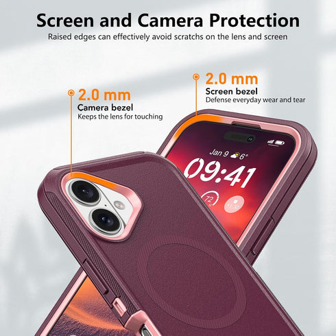 TUTUKII 16 3-Layer 6.1", Compatible with iPhone Case with Screen Protector, Shockproof, Compatible with MagSafe, Drop