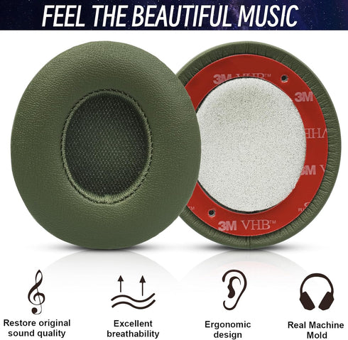 Replacement Earpads for Solo 2 & 3, Memory Foam Ear Cushion Cover Compatible with Beats Solo 2/6 Wireless Headphones