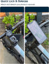 Bike Phone Mount, Universal Aluminum Handlebar Phone Clamp for Mountain Bicycle Stem, Quick Release Attach/Detach-Black