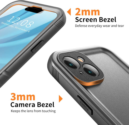 Cozycase Waterproof Case Compatible with iPhone 14 Plus - Full Body Shockproof Dustproof Dropproof with Built-in Screen