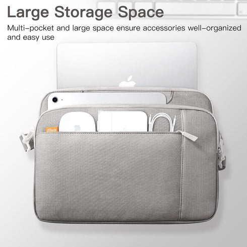 JETech Laptop Bag Case for 13 13.3 14 Inch, Waterproof Slim Sleeve Cover for MacBook Air/Pro, Surface Book, Light Grey