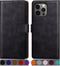 SUANPOT iPhone 13 Pro Wallet Case with RFID Blocking, Flip Book PU Leather Shockproof Cover for Apple 13 Pro, Black