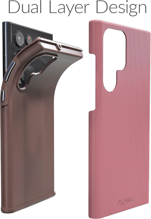 Crave Dual Guard for Samsung Galaxy S22 Ultra Case, Shockproof Dual Layer Protection for S22 Ultra 5G - Berry