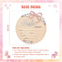 6 Inch Wooden Baby Announcement Sign Round Birth Stat Plaque with Floral and Bow Design (Hello World)