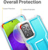 FITO Heavy Duty Case for Samsung A52, Dual Layer Shockproof with Built-in Screen Protector and Kickstand, Blue