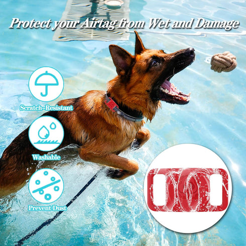4 Pack Waterproof AirTag Dog Collar Holder, Silicone Hidden Loop Holder for Airtag Tracker, Anti-Lost Accessories