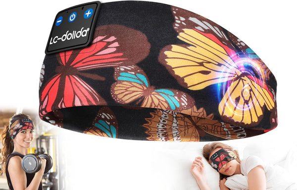 LC-dolida Sleep Mask with Bluetooth Headphones, Best Gift Sleep Headphones Bluetooth Headband for Sports and Travel