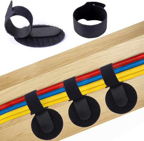 XANGNIER 50 Pair Cable Management Under Desk,Adjustable Hook and Loop Cable Ties,Self