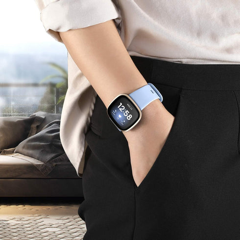 Getino Silicone Sport Bands for Fitbit Sense 2/Sense/Versa 4/3, Compatible Accessories for Men Women, Small