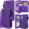 Harryshell Detachable Magnetic Zipper Wallet Leather Case with Cash Pocket and 12 Card Slots for Samsung Galaxy S21 5G