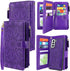 Harryshell Detachable Magnetic Zipper Wallet Leather Case with Cash Pocket and 12 Card Slots for Samsung Galaxy S21 5G