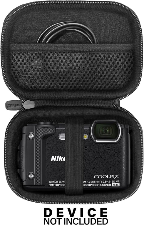 CaseSack for Nikon COOLPIX W300, AW130 Waterproof Camera, Mesh Pocket for SD Cards and Charge Cord