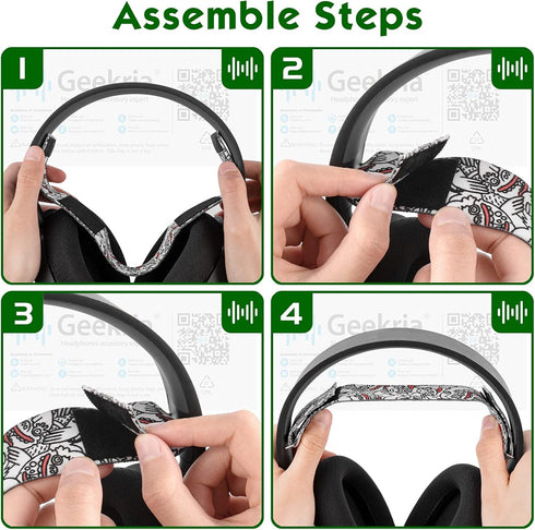 Geekria Flex Fabric Headband Pad Compatible with SteelSeries Arctis 5, Arctis 3 All-Platform Gaming Headphones,