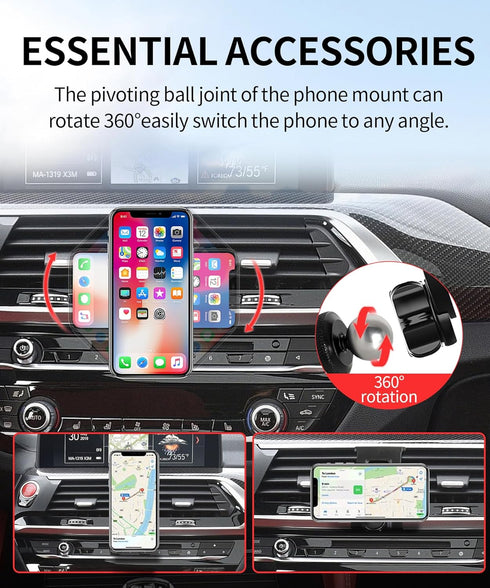 MaserWeller X3 2018-2021 X4 2019-2021 360 Car Phone Holder for BMW BMW Accessories, Rotation Phone Mount Compatible