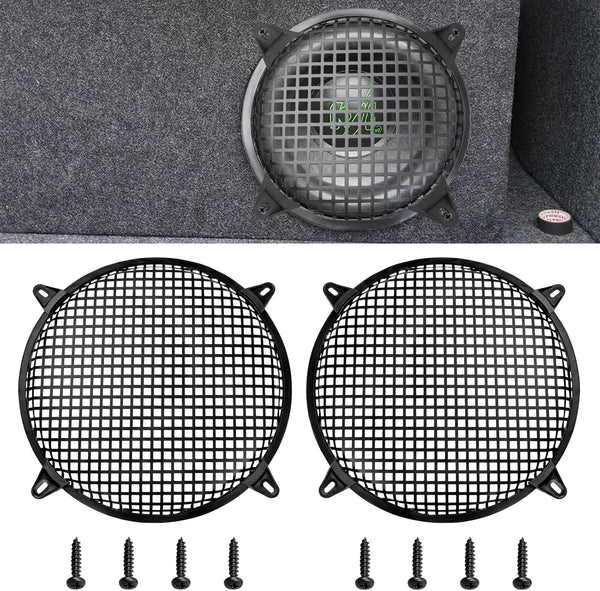 12" Car Audio Speaker Grill Cover: Subwoofer Metal Mesh-Waffle Grill Cover Protector with Rubber Frame (Pack of 2)