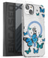 ENCASED Magnetic Case for iPhone 14 with Screen Protector - Compatible with MagSafe Accessories (Blue Butterfly)