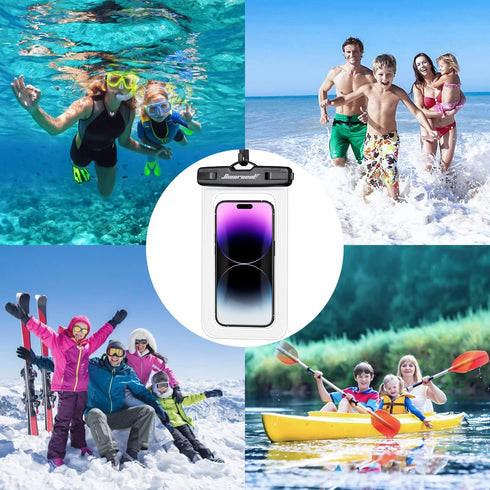 Hiearcool Waterproof Phone Pouch, IPX8 Cellphone Dry Bag for iPhone 15 14 13 12 Pro Max Plus, 4 Pack