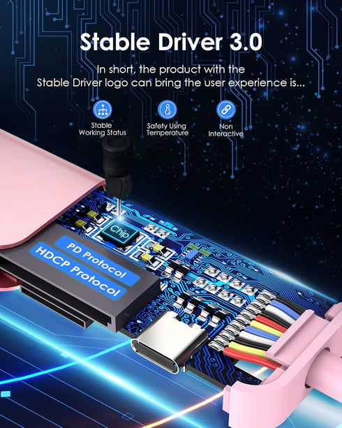 LENTION USB C Hub with 100W Charging, 4K HDMI, Dual Card Reader, Compatible with MacBook Pro and More