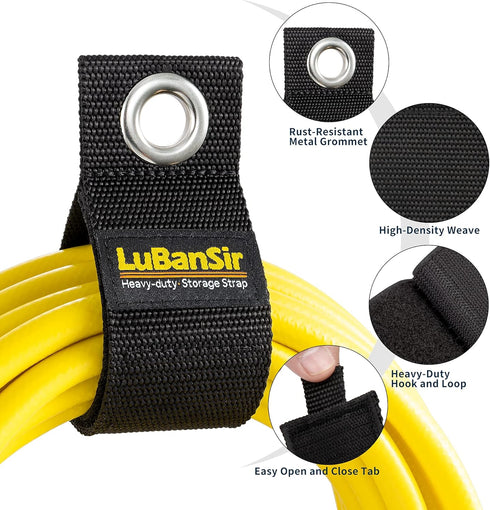 LuBanSir 9 Pack Extension Cord Holder, 17-Inch Storage Strap for Garage Organization and Storage