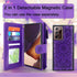 Harryshell Detachable Magnetic Zipper Wallet Case for Samsung Galaxy Note 20 Ultra 5G, 12 Card Slots, Flower Purple