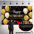 Blulu Extra Large Retirement Party Decorations, Fabric Retire Sign Banner Photo Booth Backdrop with Rope (70.8 x 43.3