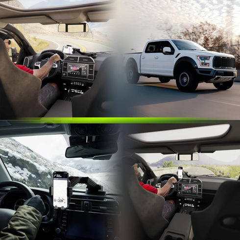 Heavy Duty Truck Phone Holder Mount, 16.9 inch Long Arm, Super Suction Cup for iPhone & Samsung, Gray Pickup Truck