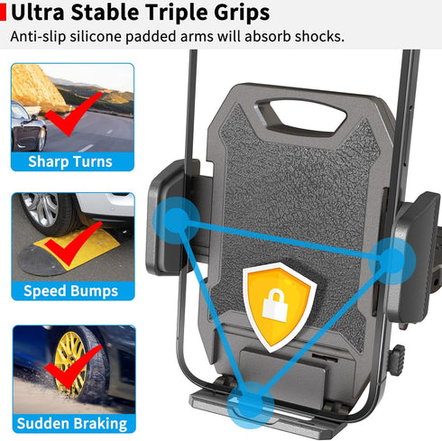 APPS2Car Sturdy CD Slot Phone Mount, One Hand Operation Design, Hands-Free Car Phone Holder for All Smartphones