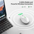TECKNET Wireless Mouse, 2.4G USB Computer Mouse, 6-Level Adjustable 4800 DPI, Ergonomic Grips, 6 Buttons - White