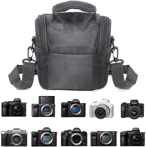 Compact Camera Bag for DSLR/SLR/Mirrorless Shockproof Shoulder Case with Buffer Sponge for Nikon, Canon, Sony, Pentax