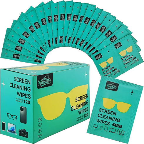 Screen Cleaner Lens Wipes for Electronics, 120 Count Eyeglass Cleaning Wipe for