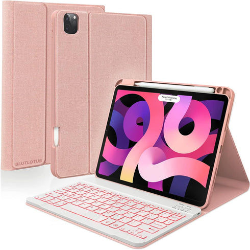 Keyboard Case for iPad Pro 11 Inch 2022, 10.9 Inch iPad Air 5th Gen, Bluetooth, Backlit Smart Folio