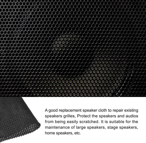 Speaker Grill Cloth, Stereo Mesh Fabric Protective Dustproof Cloth for Home Speaker Repair - 39.37 Inch x 63 Inch