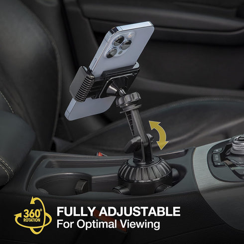 Scosche UHCUP2M-SP1 Universal Cup Phone Holder Mount - Adjustable Arms and Base, Fits Cupholder, 360 Degree Rotation