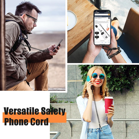 Azrra Phone Tether with Drop Protection: 31” Retractable Phone Clip, Universal Lanyard & Tether Tabs