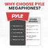 Pyle Megaphone Speaker PA Bullhorn with Built-in Siren - Adjustable Volume Control & 1200 Yard Range for Coaches & Fans