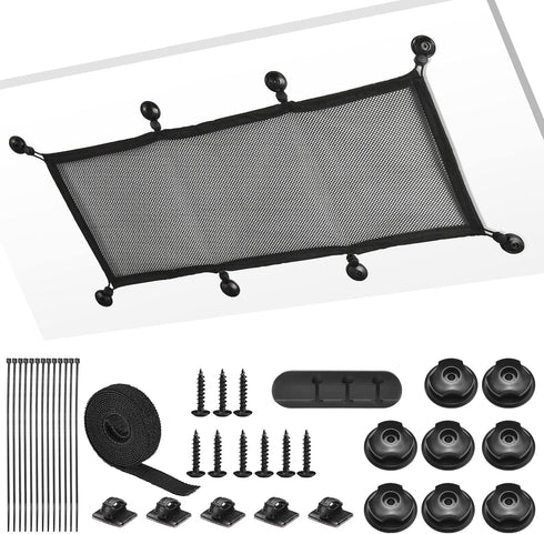 Cable Management Net Under Desk Kit, ZZM Privacy Mesh Wire Manager, Large Capacity Cord Organizer Net for Office, Home,