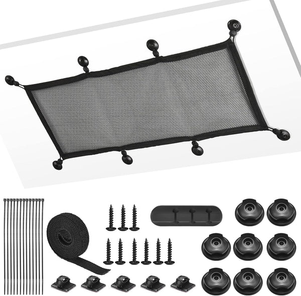 Cable Management Net Under Desk Kit, ZZM Privacy Mesh Wire Manager, Large Capacity Cord Organizer Net for Office, Home,