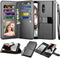 NJJEX Compatible with LG Stylo 5 Case - Wallet Case with 9 Card Slots, Detachable Kickstand, Black