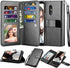 NJJEX Compatible with LG Stylo 5 Case - Wallet Case with 9 Card Slots, Detachable Kickstand, Black