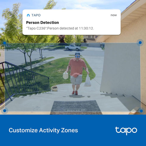 Tapo 3K 5MP 360 2.4 360 Pan/Tilt Indoor/Outdoor Security Camera, Free Person/Vehicle/Baby Cry Detect & Motion Track